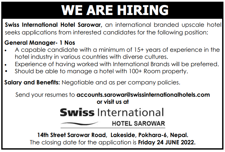 Swiss International Hotel Sarowar Advt